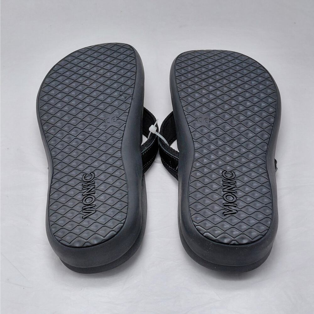 Vionic Womens Flip Flop Thong Sandals Size 7 Black Patent Comfort Vacation Shoes - Picture 8 of 10